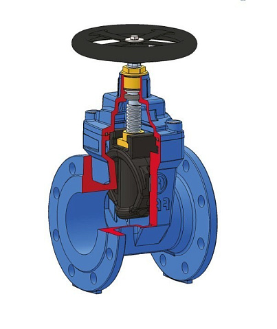 Задвижка чугунная DN 80 PN 16 с обрезиненным клином EPDM до 80гр. FAF 6000080 купить в Москве | "Проконсим" (920160007)
