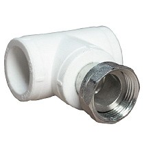 Тройники ПП DN 20-32 PN 25 комбинированные с накидной гайкой белые Valfex купить в Москве | "Проконсим"