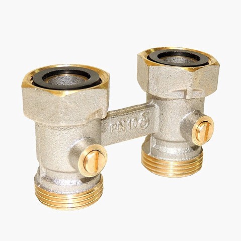 Узел нижнего подключения Vekotrim DN 15 PN 10 прямой двухтрубный 20-3/4'' c накидной гайкой, муфта купить в Москве | "Проконсим"