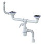 сифон для двойной мойки Unicorn В731V, 40х50 гибкий отвод, 3 1/2'' х40 с отводом для стиральной машины, круглый перелив купить в Москве | "Проконсим"