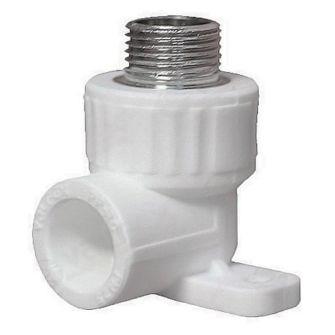 Угольник установочный ПП 25-1/2'' PN 25 с наружной резьбой белый VALFEX  купить в Москве | "Проконсим"