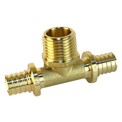 Тройник латунный для PEX труб 20-3/4''-20 PN 16 S-2,8мм под надвижную гильзу Valfex VF.433.AF купить в Москве | "Проконсим"