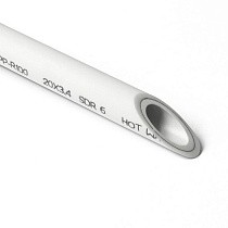 Трубы ПП SDR 6 DN 20-110 PN 20 армированные алюминием внутри белые Pro Aqua купить в Москве | "Проконсим"