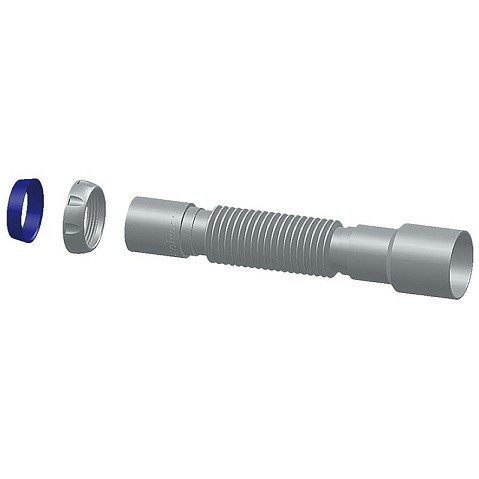 Труба гофрированная Unicorn D45, 40х50 гибкий отвод, 1 1/2'' х40 с уплотнительным кольцом, 400мм купить в Москве | "Проконсим"