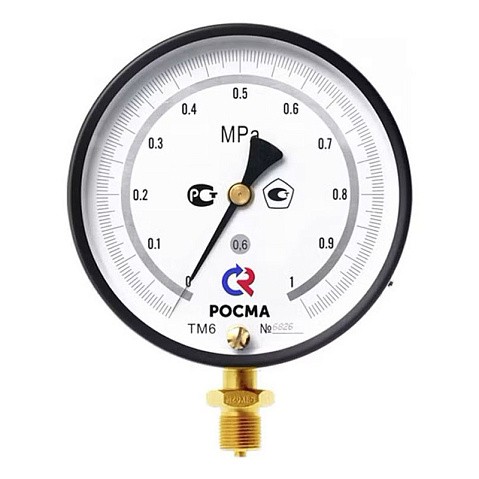 Манометр Росма ТМ-610 РМТИ.00 точных измерений, 150мм, 0-2.5кгс/см2, резьба M20x1,5 радиальный, класс точности 0.6 купить в Москве | "Проконсим"