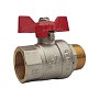 Краны латунные шаровые DN 20-25 PN 40 комбинированные бабочка муфта-штуцер SGL купить в Москве | "Проконсим"