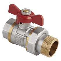 Краны латунные шаровые DN 15-50 PN 25 никелированные бабочка муфта-штуцер американка MVI AquaHit BV.320.04 купить в Москве | "Проконсим"