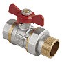 Краны латунные шаровые DN 15-50 PN 25 никелированные бабочка муфта-штуцер американка MVI AquaHit BV.320.04 купить в Москве | "Проконсим"
