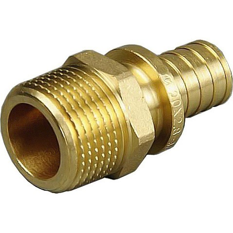 Муфта латунная для PEX труб 25-3/4'' PN 10 под надвижную гильзу с наружной резьбой ONE PLUS купить в Москве | "Проконсим"