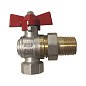 Кран латунный шаровой SGL 11Б27п DN 15 PN 40 угловой никелированный американка бабочка купить в Москве | "Проконсим"