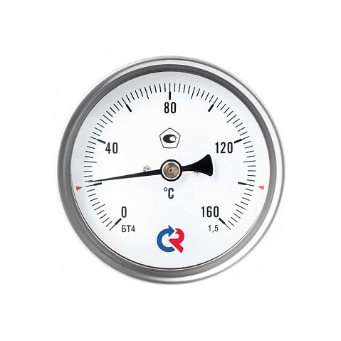 Термометр биметаллический 80мм, Тип - БТ-41.211, осевой 0-160гр. G1/2'' L 100мм. Класс точности 1,5. купить в Москве | "Проконсим"