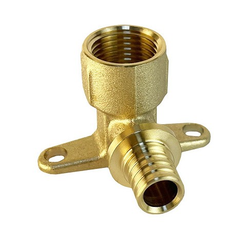 Угольник латунный для PEX труб 20-3/4'' PN 16  под надвижную гильзу Valfex VF.454.AF купить в Москве | "Проконсим"