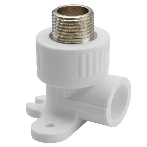 Угольник установочный ПП 20-1/2'' PN 25 с наружной резьбой белый РТП 10806 купить в Москве | "Проконсим"