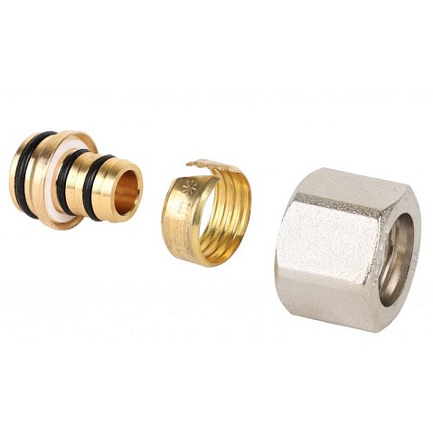 Евроконус латунный для PEX и МП-труб 16х2,0-1/2'' обжимной c накидной гайкой MVI MC.412.04 купить в Москве | "Проконсим"