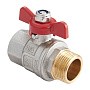 Краны латунные шаровые DN 15-25 PN 40 никелированные бабочка муфта-штуцер MVI BV.514 купить в Москве | "Проконсим"