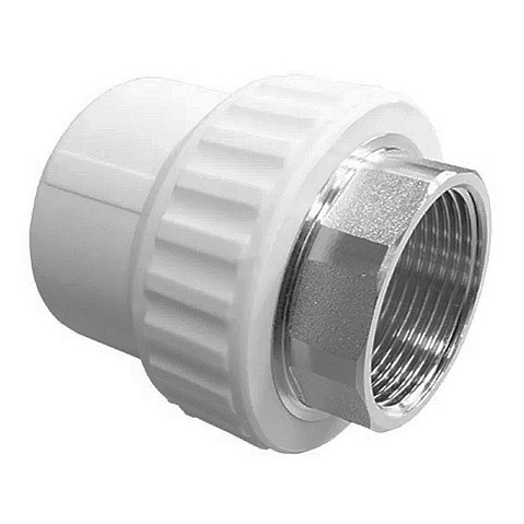 Муфта комбинированная ПП 75-2 1/2'' PN 25 под ключ с внутренней резьбой белая VALFEX  купить в Москве | "Проконсим"