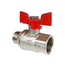 Краны латунные шаровые усиленные 11Б27фт1М DN 15-25 PN 40-63 никелированные муфта-штуцер бабочка Valfex Premium.218.NB1 купить в Москве | "Проконсим"