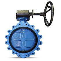 Затворы чугунные дисковые DN 350-600 PN 16 межфланцевые с резьбовыми проушинами диск из нержавеющей стали с редуктором FAF 3600 купить в Москве | "Проконсим"