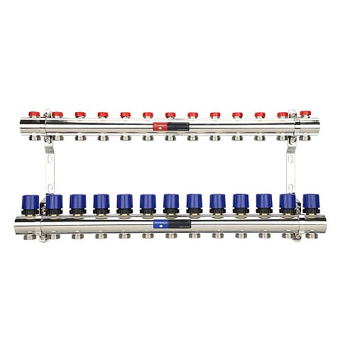Коллекторная группа из латуни DN 25-13 вых. G-3/4'' евроконус, без расходомеров, без дренажного крана и воздухоотводчика VARMEGA VM15813 купить в Москве | "Проконсим"