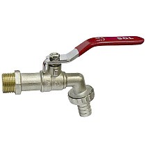 Краны водоразборные DN 15-20 PN 10 никелированные под шланг рычаг SGL купить в Москве | "Проконсим"