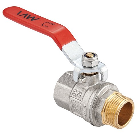Кран латунный шаровой MVI BV.512 DN 40 PN 40 никелированный полнопроходной муфта-штуцер рычаг купить в Москве | "Проконсим"