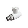 Кран шаровой для радиатора ПП 25-3/4'' PN 25 прямой с американкой белый VALFEX