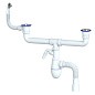 сифон для двойной мойки Unicorn В741V, 40х50 гибкий отвод, 1 1/2'' х40 с отводом для стиральной машины, круглый перелив купить в Москве | "Проконсим"