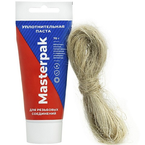Набор уплотнительный паста +лён для воды, пара 70гр+14гр Masterpak купить в Москве | "Проконсим"