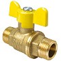 Краны латунные шаровые газовые 11Б27фтМ DN 15-20 PN 40 бабочка штуцер-штуцер Valfex.279.LB3 купить в Москве | "Проконсим"