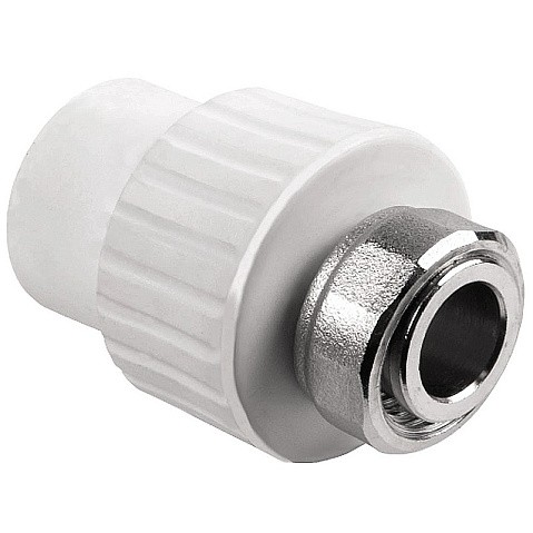 Муфта комбинированная ПП 25-3/4'' PN 25 с накидной гайкой белая РТП 10699 купить в Москве | "Проконсим"