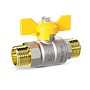 Кран латунный шаровой LD Pride GAS DN15 PN 40 никелированный бабочка штуцер-штуцер купить в Москве | "Проконсим"