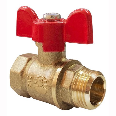 Кран латунный шаровой Valfex Optima.218.L0B1 11Б27фт1М DN 15 PN 25 муфта-штуцер бабочка купить в Москве | "Проконсим"