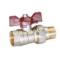 Краны латунные шаровые DN 15-32 PN 25-40 никелированные бабочка американка Temper серия 88 ГОСТ Р 59553 купить в Москве | "Проконсим"