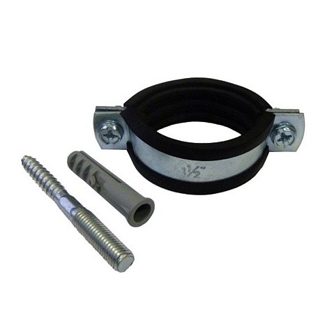 Хомут стальной оцинкованный 3/4'' (25-30) М8 с крепежом (шпилька и дюбель) купить в Москве | "Проконсим"