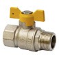 Кран латунный шаровой газовый MVI BV.814 DN 20 PN 25 никелированный полнопроходной муфта-штуцер бабочка купить в Москве | "Проконсим"
